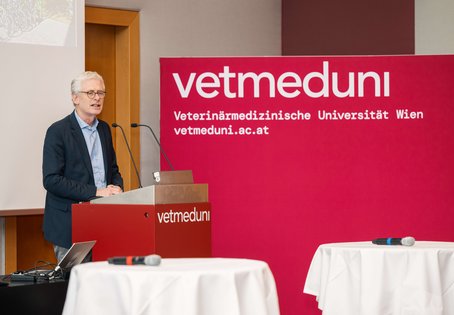 Vizerektor Otto Doblhoff-Dier eröffnete den Nachhaltigkeitstag der Vetmeduni.