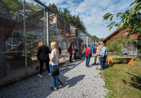 [Translate to English:] Besichtigung der VetFarm, Foto: Thomas Suchanek/Vetmeduni