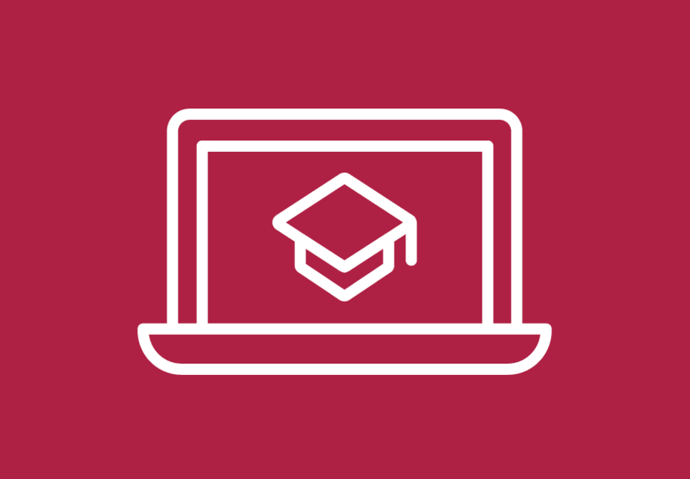 Icon Laptop mit Doktorhut