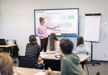 Lehrgangsleiterin Barbara Metzler-Zebeli (Vetmeduni) mit den Teilnehmer:innen des Workshops.