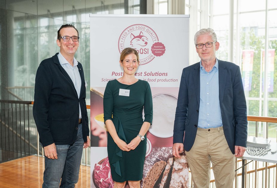 v.l.n.r.: Jürgen Marchart, Evelyne Selberherr und Otto Doblhoff-Dier, Foto: T. Suchanek/Vetmeduni