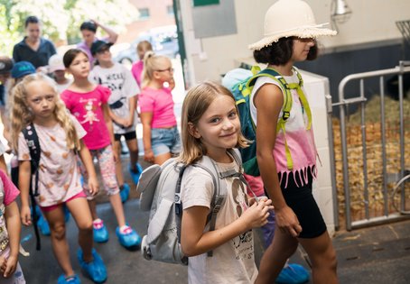 Kindergruppe beim Floridsdorfer Ferienspiel