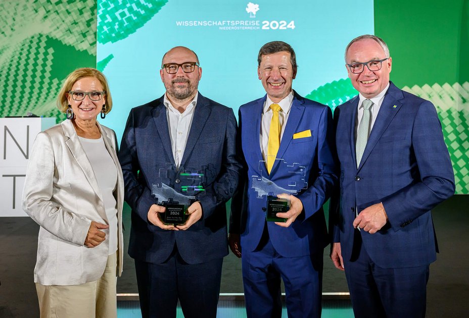 Gruppenfoto Mikl-Leitner, Thomas Eiwegger, Ludwig Huber und Stephan Pernkopf 