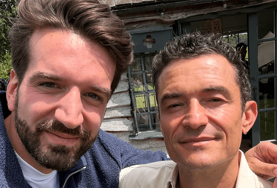 Selfie von Simon Reinelt und Orlando Bloom.
