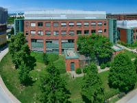 VetMed Luftaufnahmen  Luftbildaufnahme des Campus der Veterinärmedizinischen Universität in Floridsdorf, Wien, aufgenommen im Juni 2015. Im Bild links das Gebäude des Messerli Forschungsinstitutes und in der Mitte das Institutsgebäude AA.